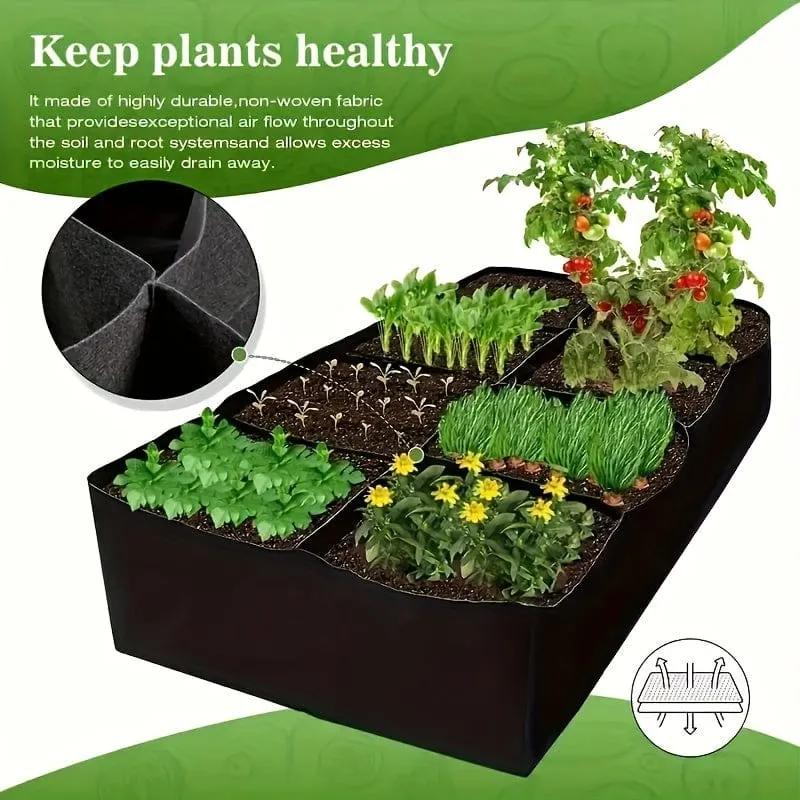 1 Stück erhöhte Gartenpflanzgefäße, rechteckiger, atmungsaktiver Pflanzbehälter, Pflanzbeutel, Stoff-Pflanztopf für Pflanzen, Gemüse, Blumen