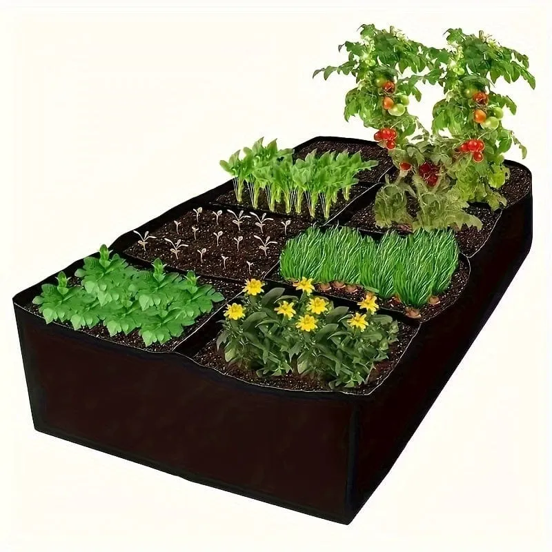 1 Stück erhöhte Gartenpflanzgefäße, rechteckiger, atmungsaktiver Pflanzbehälter, Pflanzbeutel, Stoff-Pflanztopf für Pflanzen, Gemüse, Blumen