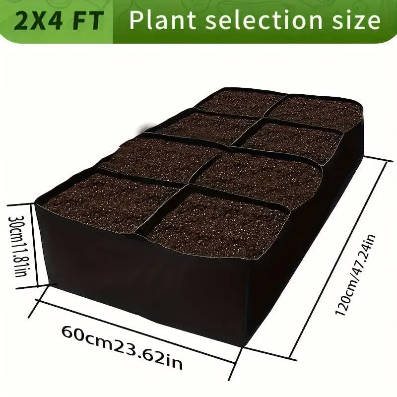 1 Stück erhöhte Gartenpflanzgefäße, rechteckiger, atmungsaktiver Pflanzbehälter, Pflanzbeutel, Stoff-Pflanztopf für Pflanzen, Gemüse, Blumen