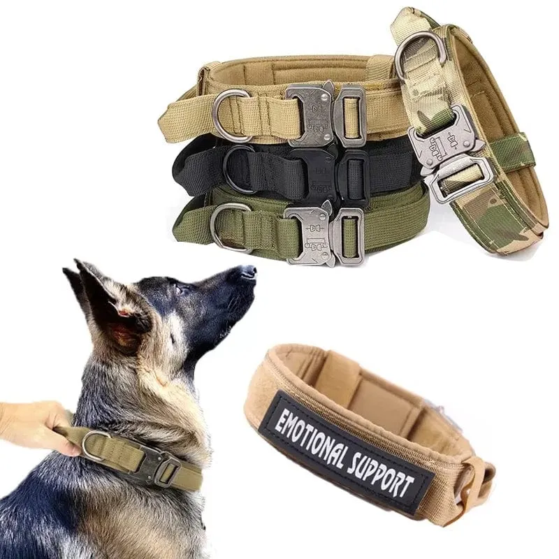 Taktisches Polizei-Hundehalsband, militärisch, verstellbar, strapazierfähiges Nylon, Deutscher Schäferhund, für mittelgroße und große Walking-Trainings-Haustierzubehör