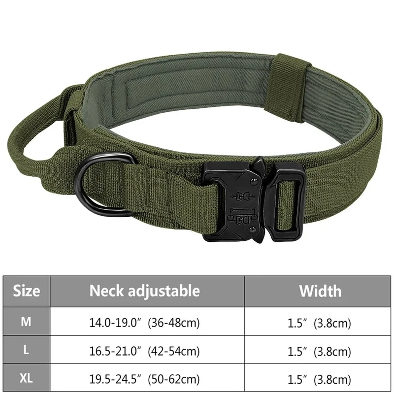 Taktisches Polizei-Hundehalsband, militärisch, verstellbar, strapazierfähiges Nylon, Deutscher Schäferhund, für mittelgroße und große Walking-Trainings-Haustierzubehör