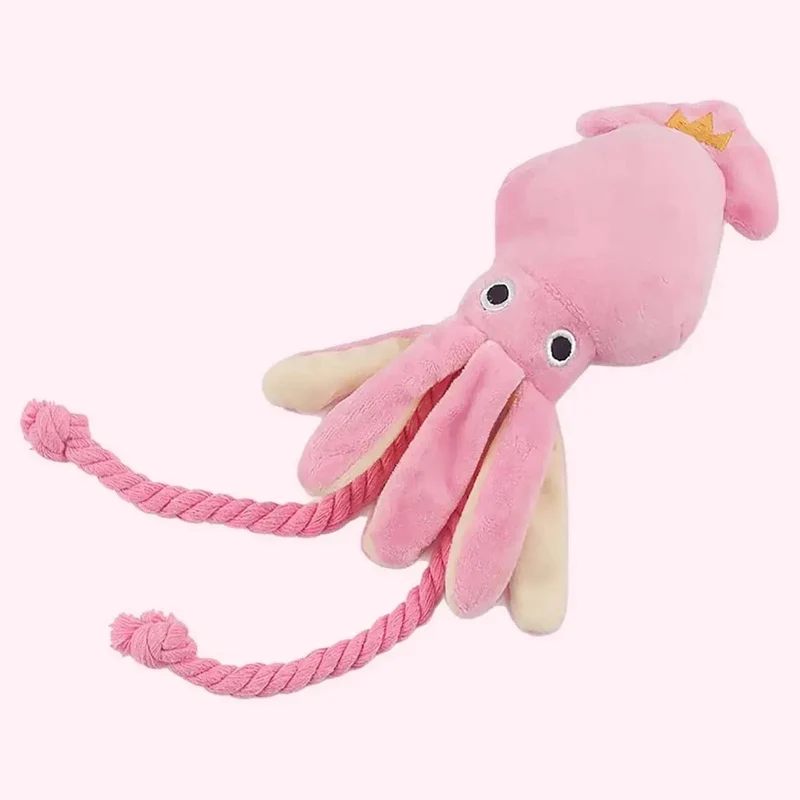 Supet Pet Octopus Plüschseilspielzeug ist bissfest, lustig und interaktiv und für den Innen- und Außenbereich geeignet