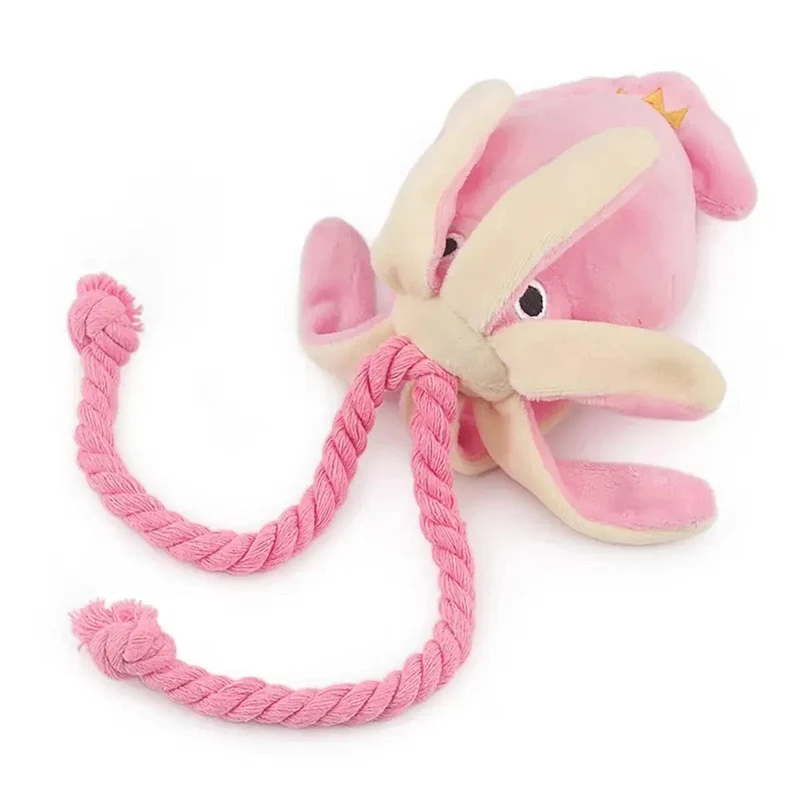 Supet Pet Octopus Plüschseilspielzeug ist bissfest, lustig und interaktiv und für den Innen- und Außenbereich geeignet
