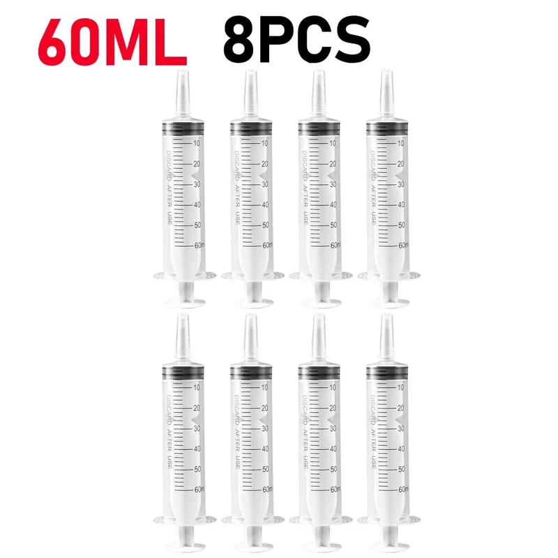 60/100 ml Kunststoff-Großpackung Nadelfreie Einwegspritzen Spritzen ohne Nadel Spritzenkleber Tierfütterungsnadel Küchengeräte