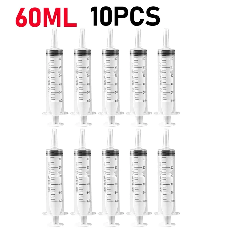 60/100 ml Kunststoff-Großpackung Nadelfreie Einwegspritzen Spritzen ohne Nadel Spritzenkleber Tierfütterungsnadel Küchengeräte