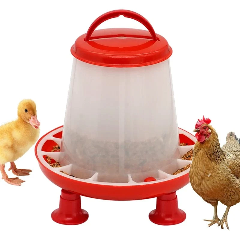 Neu 1.5 kg Huhn Ente Feeder Eimer Mit Bein Geflügel Lebensmittel Brunnen Huhn Küken Henne Deckel Griff Fütterung