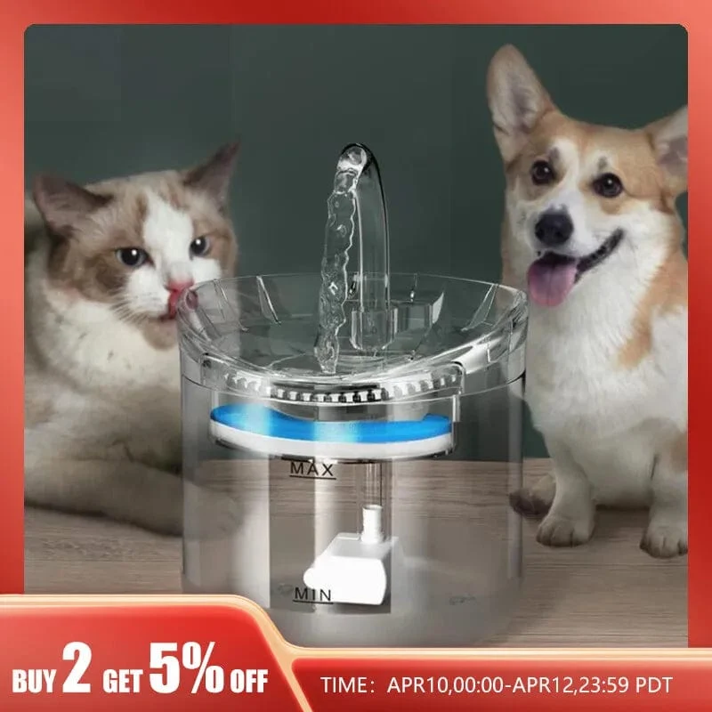 Wasserspender für Haustiere, automatische Zirkulation, intelligente, konstante Temperatur, elektrischer Stummschalt-Wasserspender, Zubehör für Heimtierbedarf