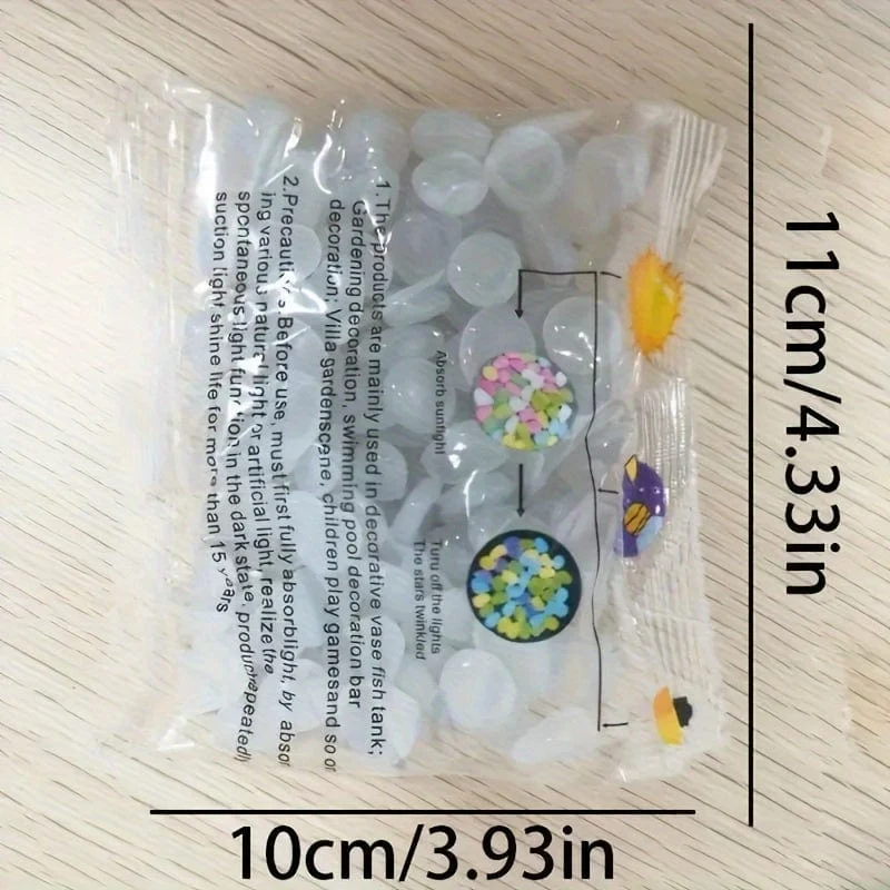 100 Stück weiß leuchtende Kieselsteine, leuchtende Steine ​​für Aquarien, bunte leuchtende Steine ​​für Gartendekoration, im Dunkeln leuchtende Kieselsteine ​​für Vasen, Bonsai-Außendekoration