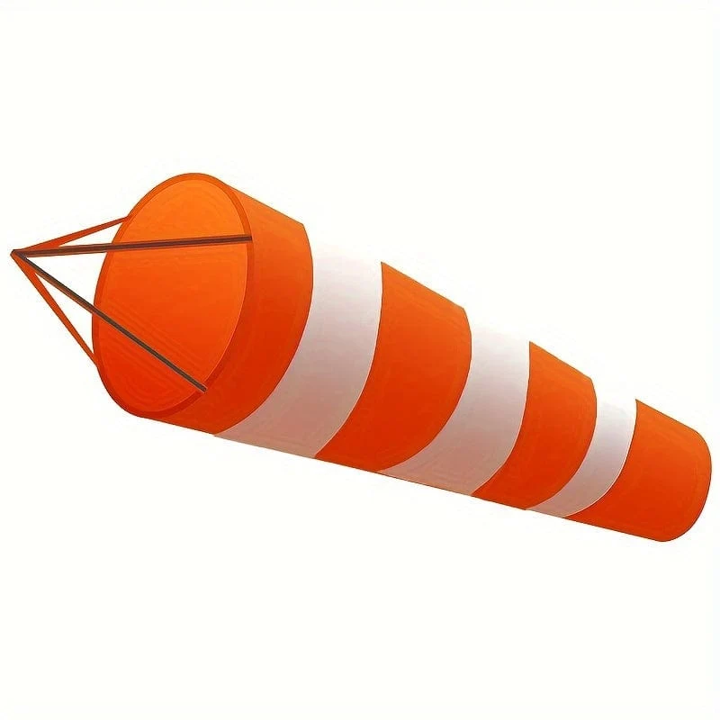 1 Stück orangefarbener Windsack für den Außenbereich mit reflektierendem Gürtel, Sockentasche für die Windmessung im Freien, Luftrichtungsanzeiger, hängender Streifen-Windsack, Luftfahrt-Windsack zur Anzeige von Windrichtung und -stärke