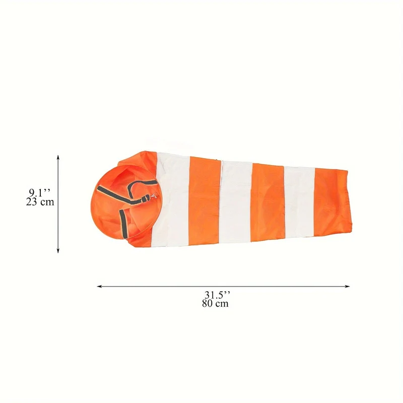 1 Stück orangefarbener Windsack für den Außenbereich mit reflektierendem Gürtel, Sockentasche für die Windmessung im Freien, Luftrichtungsanzeiger, hängender Streifen-Windsack, Luftfahrt-Windsack zur Anzeige von Windrichtung und -stärke
