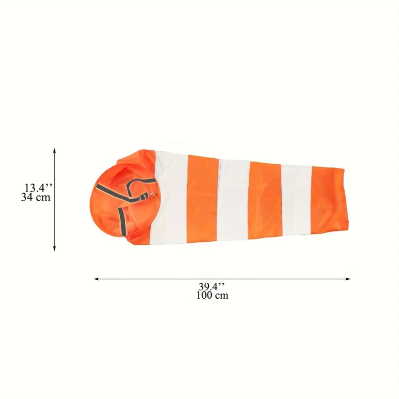 1 Stück orangefarbener Windsack für den Außenbereich mit reflektierendem Gürtel, Sockentasche für die Windmessung im Freien, Luftrichtungsanzeiger, hängender Streifen-Windsack, Luftfahrt-Windsack zur Anzeige von Windrichtung und -stärke