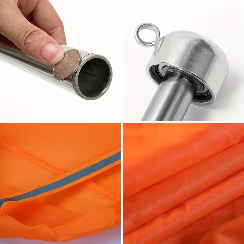 1 Stück orangefarbener Windsack für den Außenbereich mit reflektierendem Gürtel, Sockentasche für die Windmessung im Freien, Luftrichtungsanzeiger, hängender Streifen-Windsack, Luftfahrt-Windsack zur Anzeige von Windrichtung und -stärke