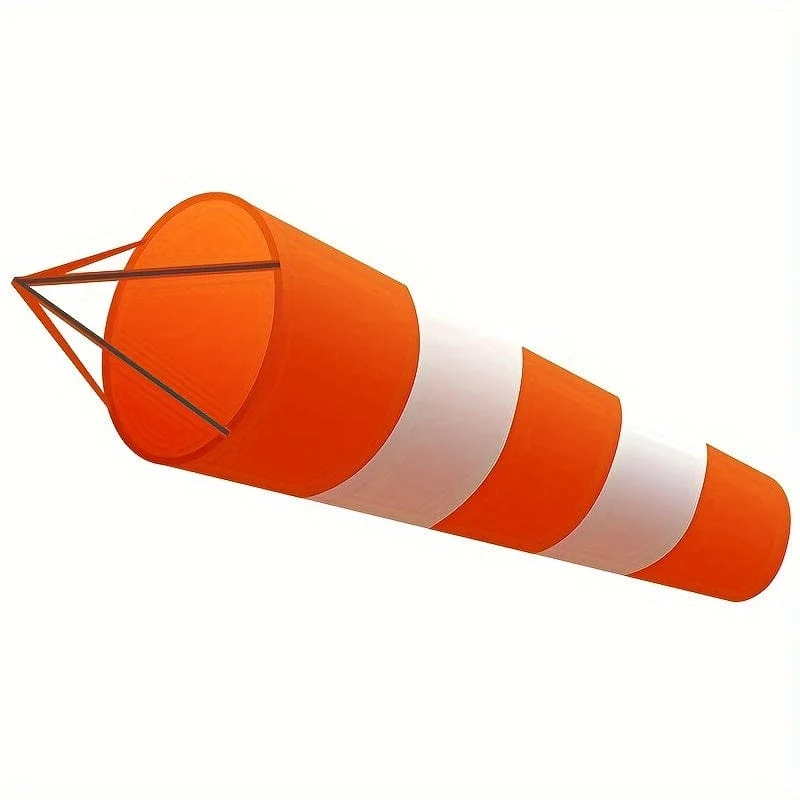 1 Stück orangefarbener Windsack für den Außenbereich mit reflektierendem Gürtel, Sockentasche für die Windmessung im Freien, Luftrichtungsanzeiger, hängender Streifen-Windsack, Luftfahrt-Windsack zur Anzeige von Windrichtung und -stärke