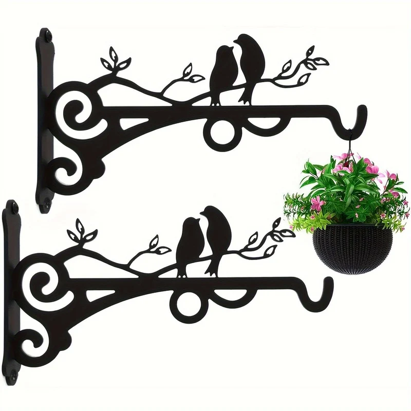 1 Stück multifunktionale Hängekorb-Pflanzenhalterung für draußen und drinnen, Pflanzenhaken, an der Wand montierter Laternenhaken, Gartenpflanzen-Blumenlicht, Vogelhäuschen