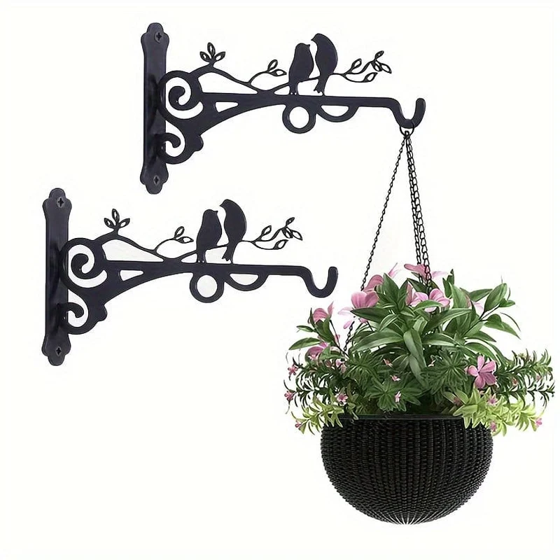 1 Stück multifunktionale Hängekorb-Pflanzenhalterung für draußen und drinnen, Pflanzenhaken, an der Wand montierter Laternenhaken, Gartenpflanzen-Blumenlicht, Vogelhäuschen
