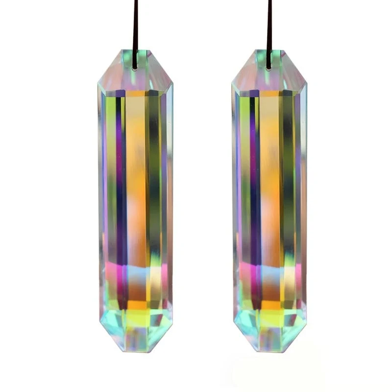 2 Stück, Garten-Kristall-Kettenanhänger – bunter Kristall-Regenbogen-Maker, hängende Garten-Lichtfänger-Dekoration, Heimdekoration, Szenen-Dekoration, Festival-Dekoration, Raumdekoration, Heimdekoration, Büro-Dekoration, Themenparty-Dekoration