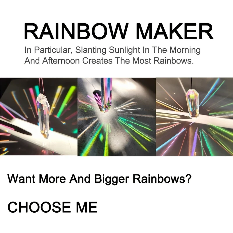 2 Stück, Garten-Kristall-Kettenanhänger – bunter Kristall-Regenbogen-Maker, hängende Garten-Lichtfänger-Dekoration, Heimdekoration, Szenen-Dekoration, Festival-Dekoration, Raumdekoration, Heimdekoration, Büro-Dekoration, Themenparty-Dekoration