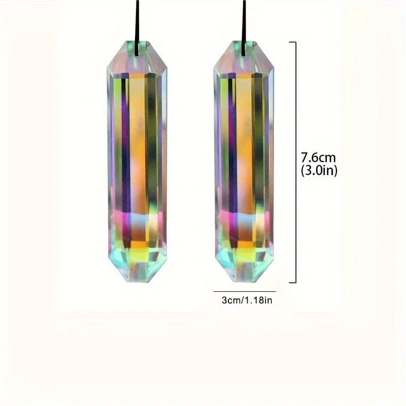 2 Stück, Garten-Kristall-Kettenanhänger – bunter Kristall-Regenbogen-Maker, hängende Garten-Lichtfänger-Dekoration, Heimdekoration, Szenen-Dekoration, Festival-Dekoration, Raumdekoration, Heimdekoration, Büro-Dekoration, Themenparty-Dekoration