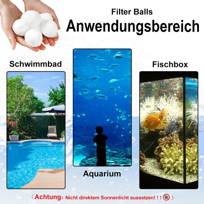 Rüsten Sie Ihren Poolfilter mit 1 Satz 700-g-Filterbällen auf – 25-kg-Sandersatz – schnelle Lieferung!