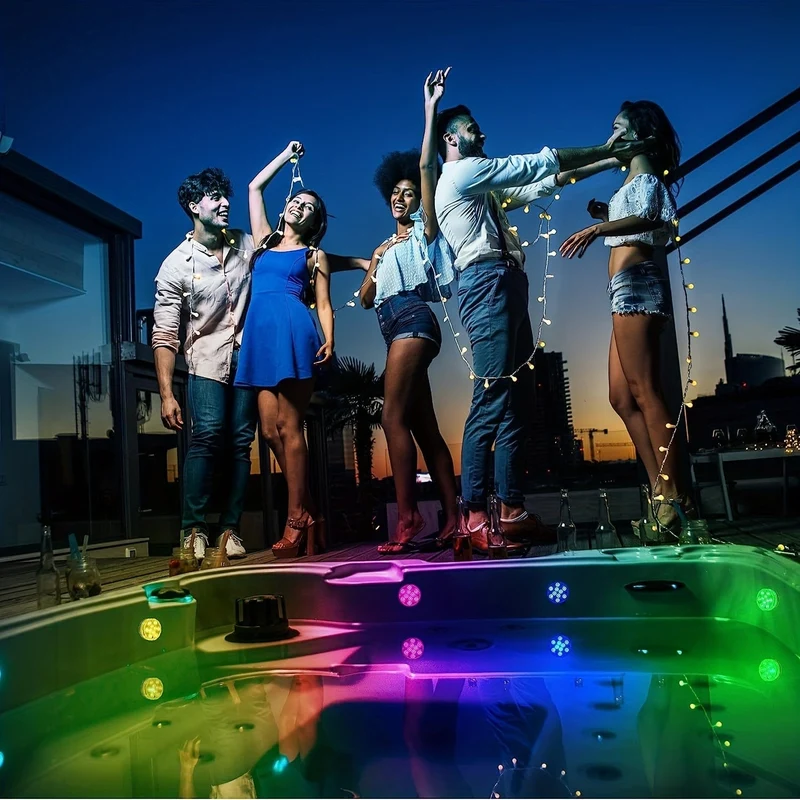 1 Stück, LED-Lichter, Unterwasserlichter, Poollichter, Unterwasser-Nachtlichter für den Außenbereich, mehrfarbige Lichter. Geeignet für Badewanne, Garten, Teich, Brunnen, Spa, Halloween-Party-Dekoration, Rasen-Schwimmbadzubehör