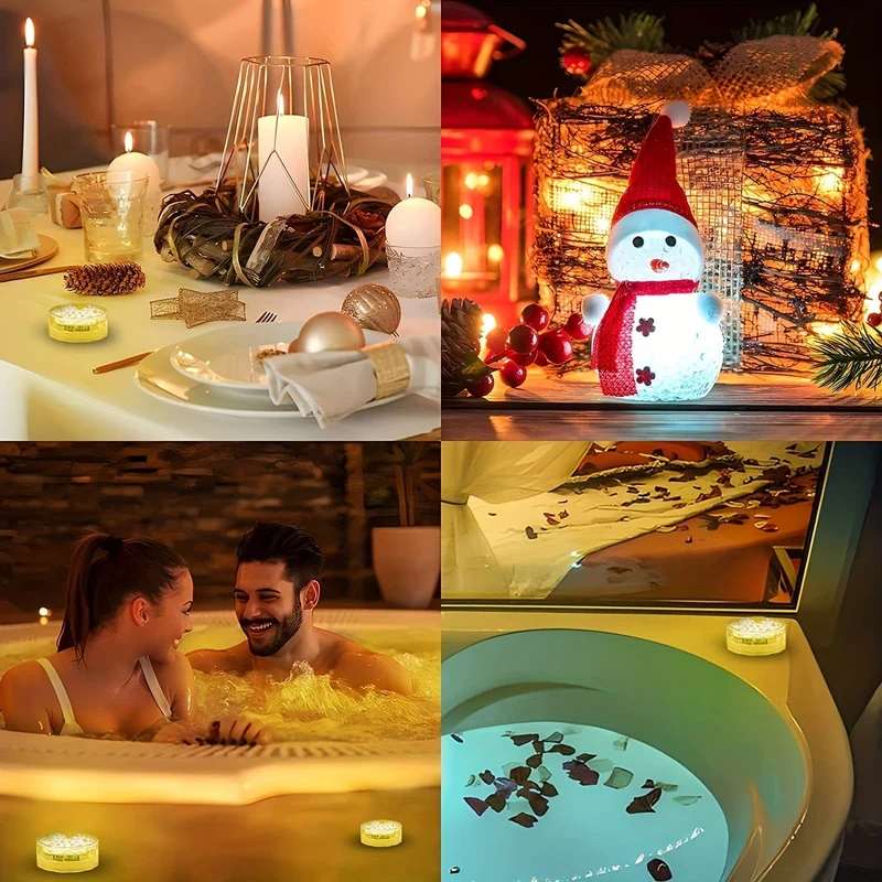 1 Stück, LED-Lichter, Unterwasserlichter, Poollichter, Unterwasser-Nachtlichter für den Außenbereich, mehrfarbige Lichter. Geeignet für Badewanne, Garten, Teich, Brunnen, Spa, Halloween-Party-Dekoration, Rasen-Schwimmbadzubehör