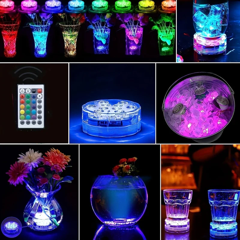 1 Stück, LED-Lichter, Unterwasserlichter, Poollichter, Unterwasser-Nachtlichter für den Außenbereich, mehrfarbige Lichter. Geeignet für Badewanne, Garten, Teich, Brunnen, Spa, Halloween-Party-Dekoration, Rasen-Schwimmbadzubehör