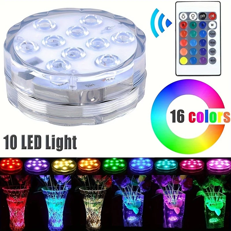 1 Stück, LED-Lichter, Unterwasserlichter, Poollichter, Unterwasser-Nachtlichter für den Außenbereich, mehrfarbige Lichter. Geeignet für Badewanne, Garten, Teich, Brunnen, Spa, Halloween-Party-Dekoration, Rasen-Schwimmbadzubehör