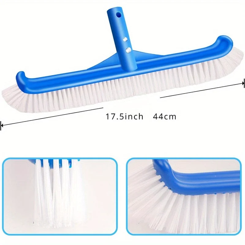 1 Stück, Poolbürsten zum Reinigen von Poolwänden, starker Poolbürstenkopf für unterirdische und oberirdische Pools, 90 Grad, 44.45 cm, Pool-Scheuerbürste für Ecken, Kurven, Stufen, Leitern, professioneller Poolreiniger