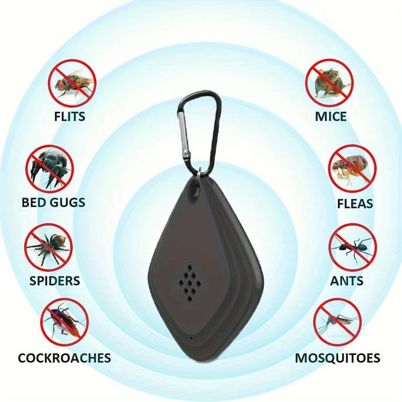 Insektenschutzmittel für den Außenbereich, Ultraschall-Mückenschutz, elektronischer Mückenschutz, tragbarer USB-wiederaufladbarer tragbarer Mückenvernichter, Outdoor-Camping, Picknick, Zuhause, Anti-Ratten, Mücken, Bettwanzen.