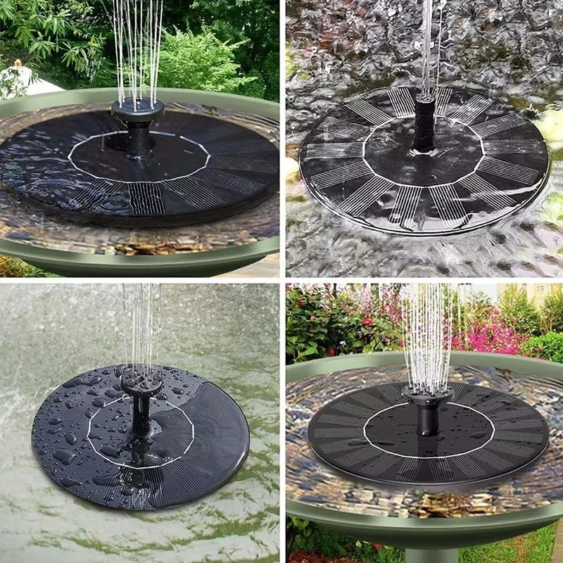 1 Stück Solar-Brunnen-Wasserpumpe mit 6 Düsen, schwimmende Solar-Brunnenpumpe für Vogelbad, Teich, Garten, Hinterhof-Dekoration, Außenaquarium