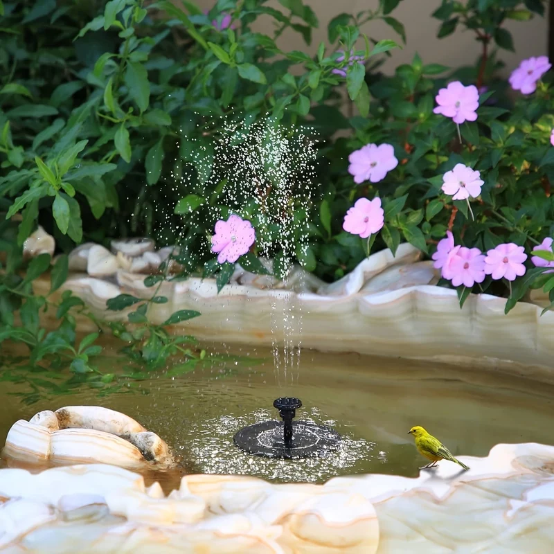 1 Stück Solar-Brunnen-Wasserpumpe mit 6 Düsen, schwimmende Solar-Brunnenpumpe für Vogelbad, Teich, Garten, Hinterhof-Dekoration, Außenaquarium