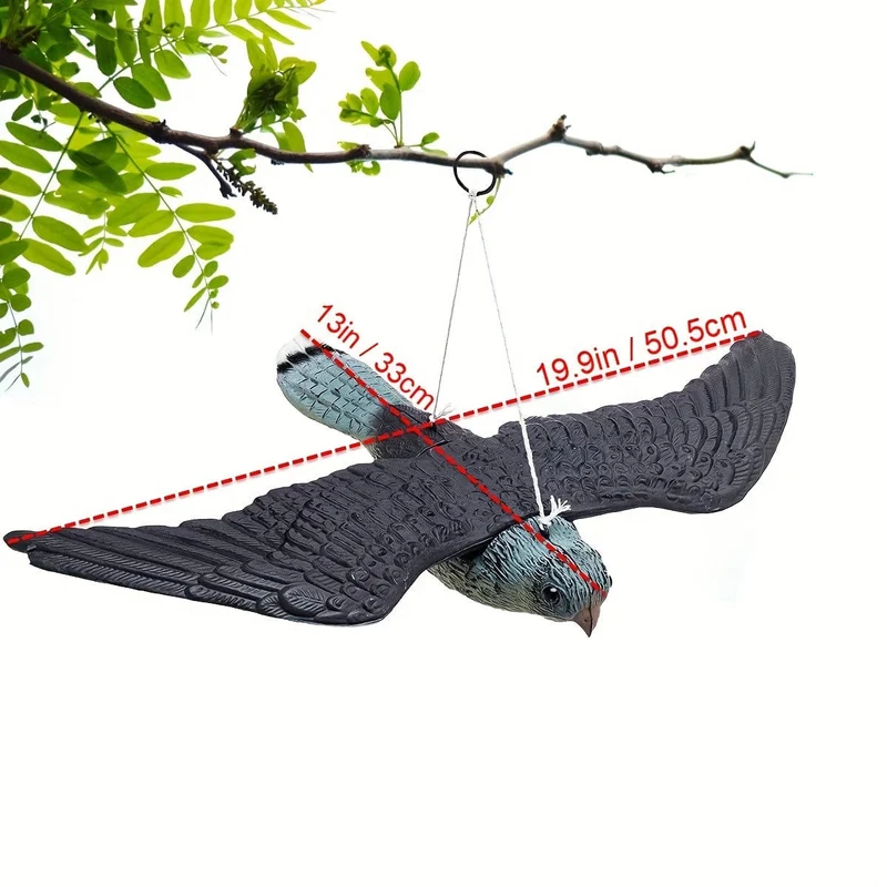 Lebensechter fliegender Falken-Köder – Vogelabschreckung mit hängenden Schnüren für Gartendekoration und Urlaubsdekoration im Freien
