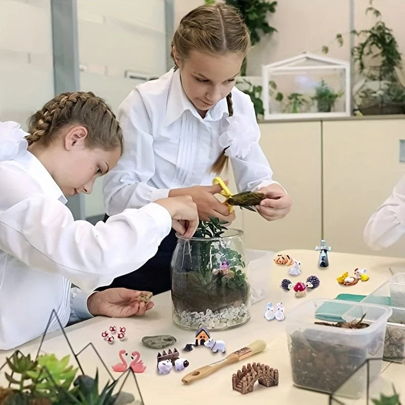 100 Miniatur-Feengartenfiguren – ein magisches DIY-Set für Ihre Outdoor-Dekoration.