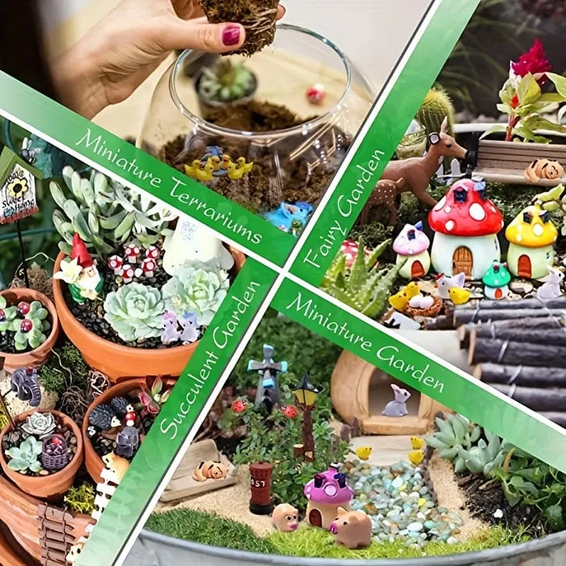 100 Miniatur-Feengartenfiguren – ein magisches DIY-Set für Ihre Outdoor-Dekoration.
