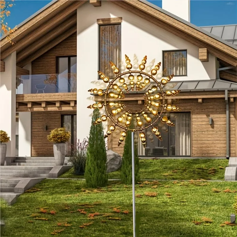 1 Stück Magische kinetische Windmühle aus Metall, Windbetriebene Fänger, Kreative Dekoration für Terrasse, Garten, Rasen, Außenhof, Einzigartige Windsammler