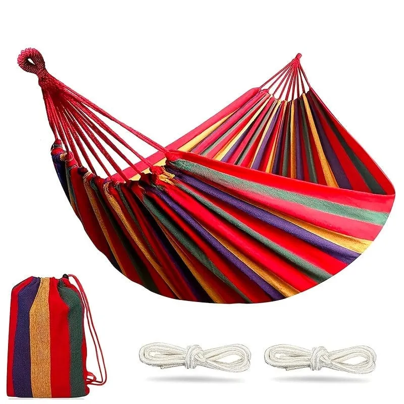 Outdoor-Garten-Camping-Hängematte mit Baumgurten zum Aufhängen, langlebige Hängematte hält bis zu 450 kg, tragbare Hängematte mit Reisetasche, perfekt für Outdoor/Indoor-Terrassen-Hinterhof-Camping (259.99 x 80.01 cm)