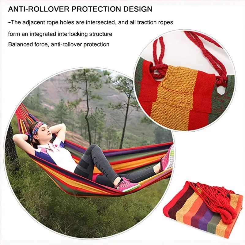 Outdoor-Garten-Camping-Hängematte mit Baumgurten zum Aufhängen, langlebige Hängematte hält bis zu 450 kg, tragbare Hängematte mit Reisetasche, perfekt für Outdoor/Indoor-Terrassen-Hinterhof-Camping (259.99 x 80.01 cm)