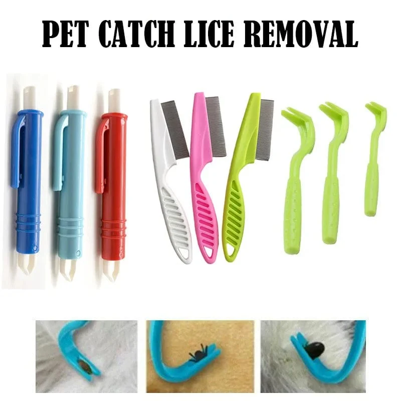 3Sets Floh Entferner Haken Tick Remover Pinzette Tick Ziehen Haustier Katze Hund Tick Clamp Mithelfer Pet Milbe Floh Extractor Hund Accessarie