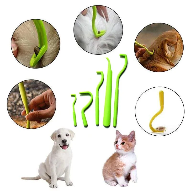 3Sets Floh Entferner Haken Tick Remover Pinzette Tick Ziehen Haustier Katze Hund Tick Clamp Mithelfer Pet Milbe Floh Extractor Hund Accessarie