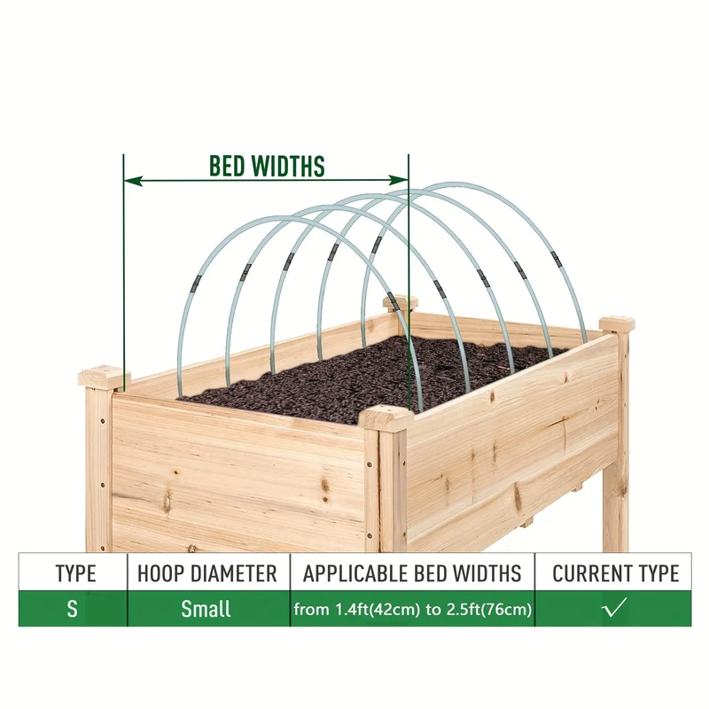 25 Stück, Gartenreifen für DIY-Wachstumstunnel, rostfreier Fiberglas-Stützrahmen, Gewächshausreifen für Hochbeete, Gartenstoff, Netz, Pflanzenschutztuch, Reihenabdeckung, DIY-Pflanzenstütz-Gartenpfähle