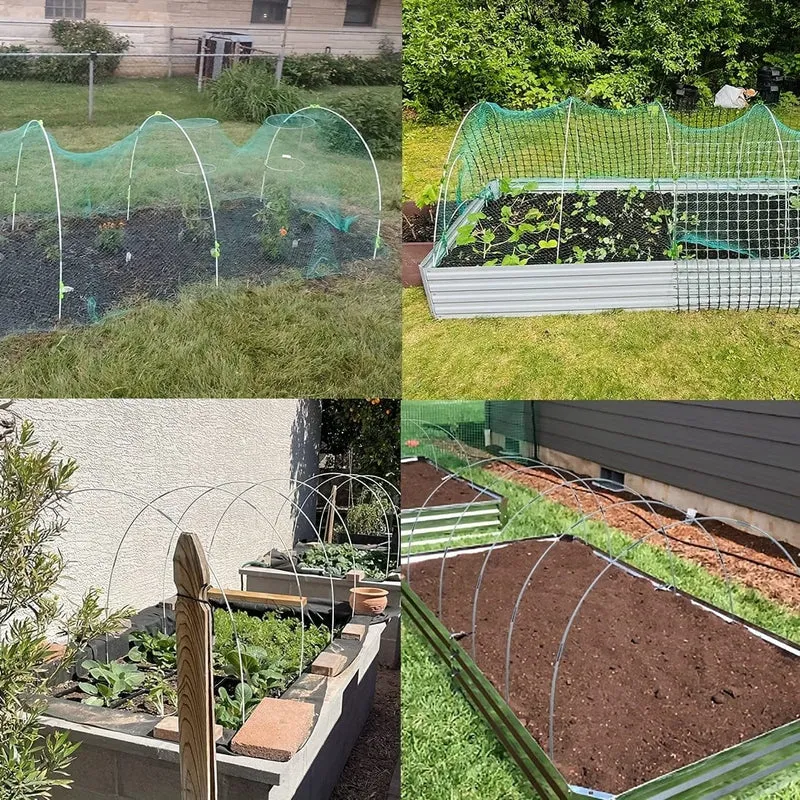 25 Stück, Gartenreifen für DIY-Wachstumstunnel, rostfreier Fiberglas-Stützrahmen, Gewächshausreifen für Hochbeete, Gartenstoff, Netz, Pflanzenschutztuch, Reihenabdeckung, DIY-Pflanzenstütz-Gartenpfähle