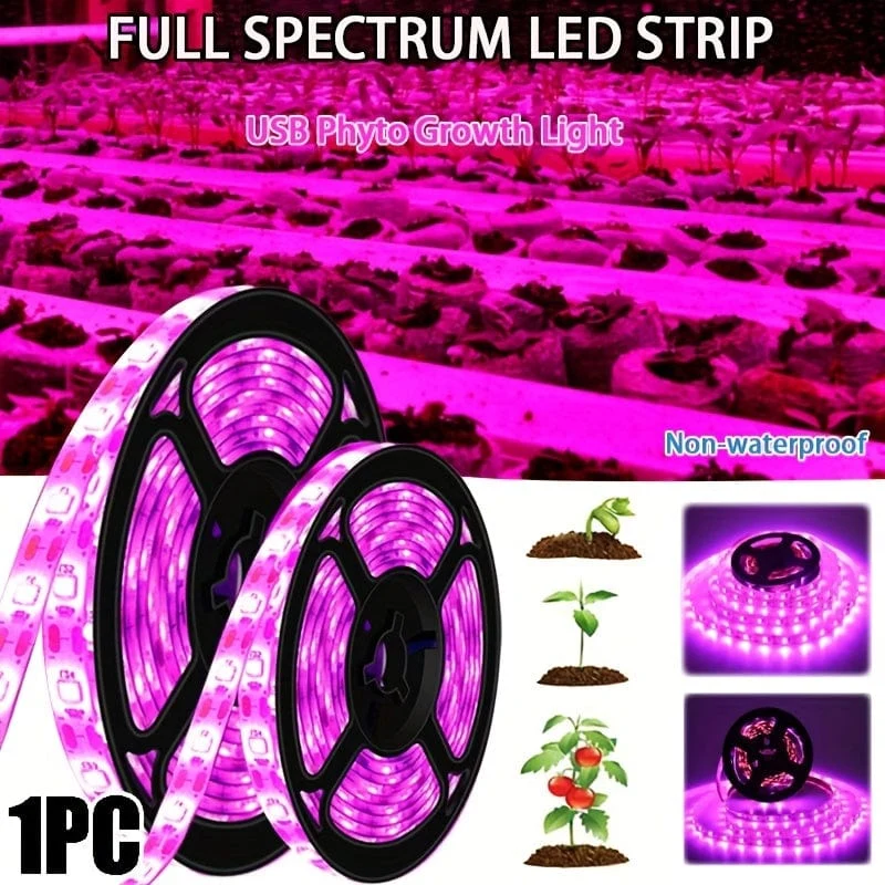 1 Stück, Pflanzenwachstumslampe, UV-Phytolampe, Pflanze, Blume, Gewächshaus, Anbau, Hydrokulturlampe, 5 V, LED, USB, Wachstumslicht, Vollspektrum-Wachstumslampe, nicht wasserdicht