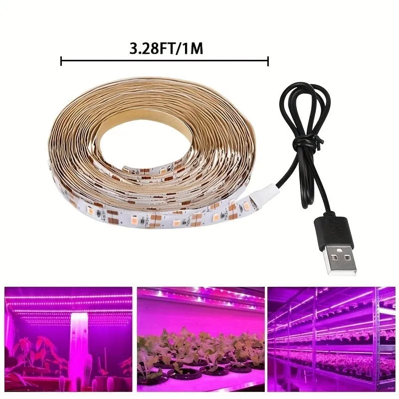1 Stück, Pflanzenwachstumslampe, UV-Phytolampe, Pflanze, Blume, Gewächshaus, Anbau, Hydrokulturlampe, 5 V, LED, USB, Wachstumslicht, Vollspektrum-Wachstumslampe, nicht wasserdicht