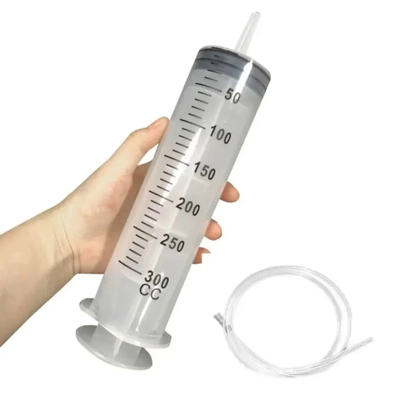 150/200/250/300/500ml Spritzen mit großer Kapazität und 1m Schlauch Messpumpe für die Fütterung von Haustieren Hydrokultur Nährstoffe Große Spritze