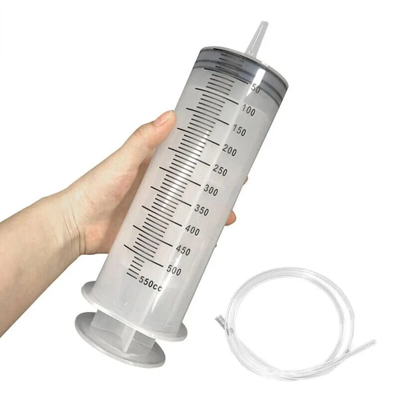150/200/250/300/500ml Spritzen mit großer Kapazität und 1m Schlauch Messpumpe für die Fütterung von Haustieren Hydrokultur Nährstoffe Große Spritze