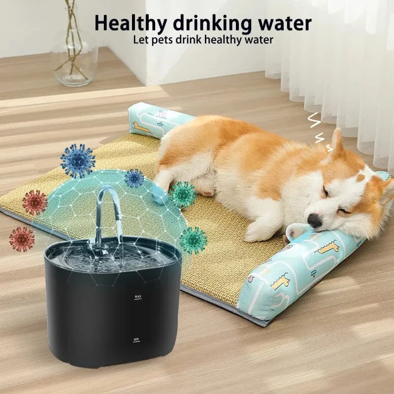 Katzen-Wasserbrunnen, automatischer Filter, Katzenbrunnen mit Edelstahl-Wasserhahn, leise Wasserpumpe, Wasserspender für Katzen und Hunde