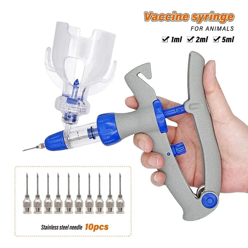 1-10 ml Automatische Veterinär-Dauerspritze Tierinjektion Einstellbarer Impfstoff für Vieh Schwein Rinder Schafe Huhn