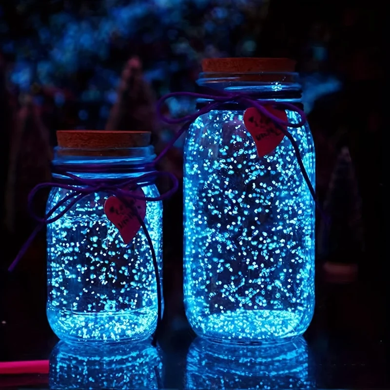8000 Stück blaue Steine, die im Dunkeln leuchten, Steine ​​für den Garten im Freien, leuchtende Deko, Schutt für Töpfe, Dekoration, Hofdekoration, Kieselsteine ​​für Pflanzen, Vasen im Innenbereich, leuchtende kleine Steine, Kies, leuchtet blau