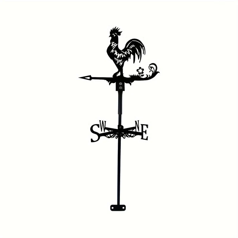 1 Stück Eisen Garten Kunst Silhouette Hahn Windfahne mit Spike, Wetterfahne Metall Windfahne für Höfe, Rasen, Garten