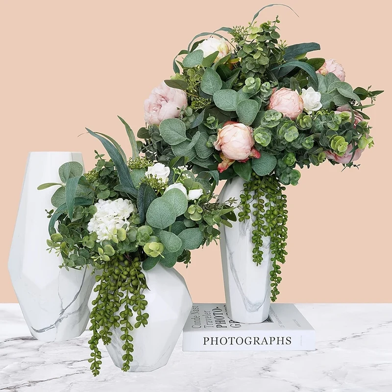 10 Stück künstlicher Eukalyptus-Stiel, hochwertige Oxidationsbeständigkeit, künstliche Blume, künstliche Blätter, künstliche Eukalyptusblätter, grüne Pflanzen, Heimdekoration, Raumdekoration